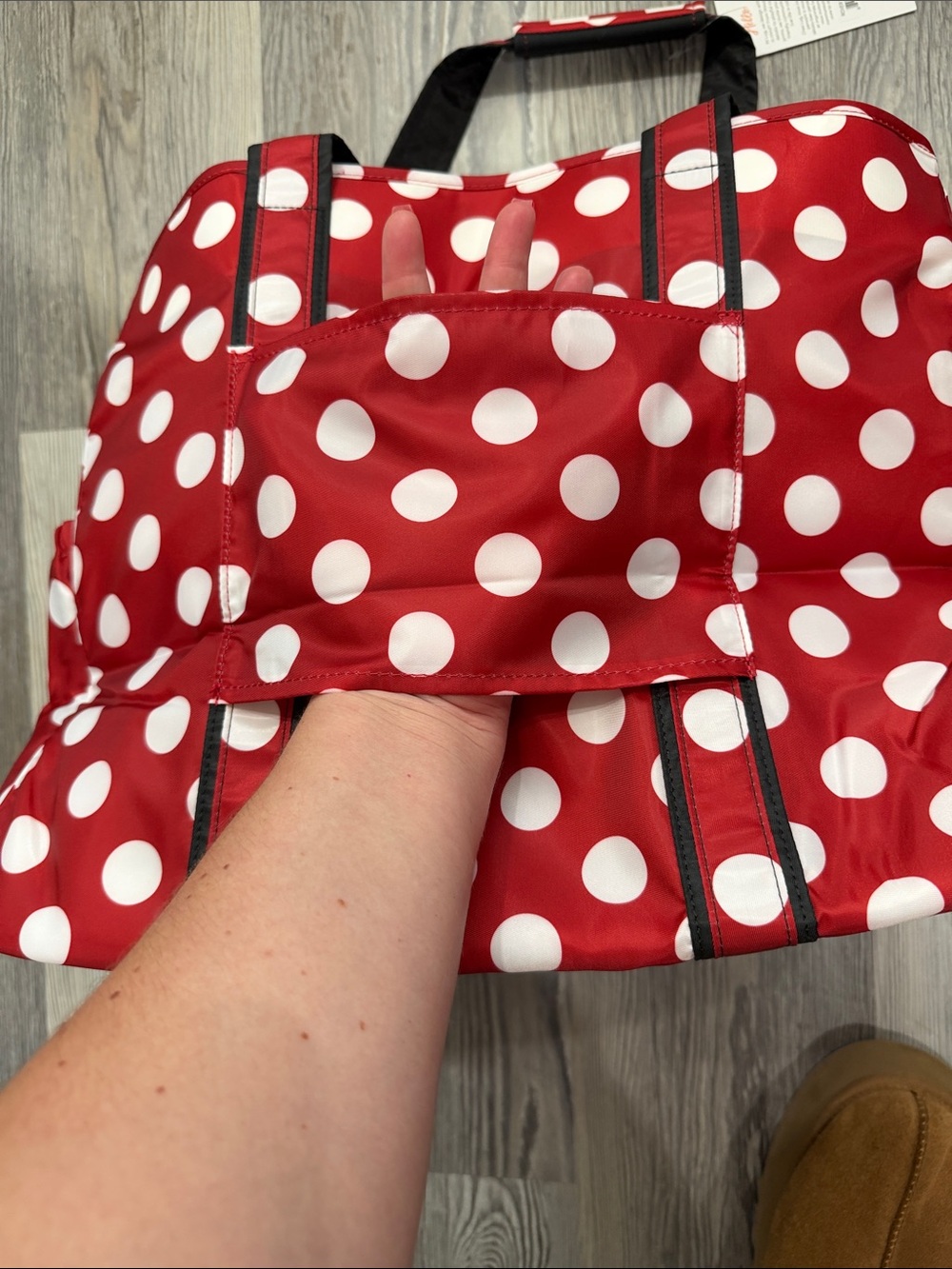 LUG Disney Minnie Mouse Rover Tote Crimson Red Large Dot - Picture 7 of 8